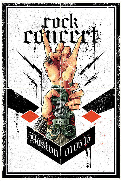 Rock poster Rock concert poster , eps9 concert poster template stock illustrations
