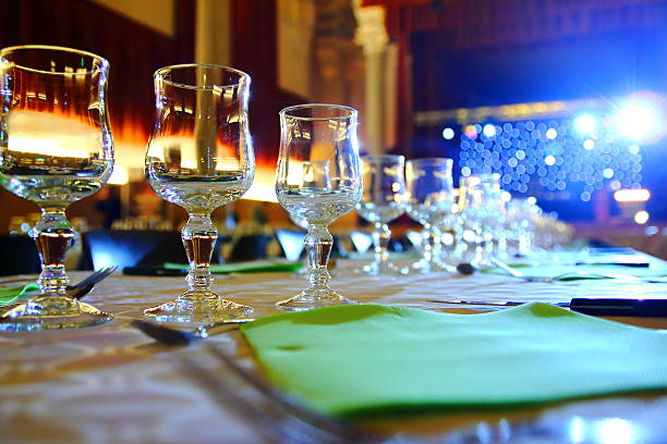 Table setting at a restaurant, with glass of water and silverwares.