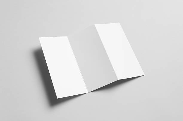 a4 z-fold / fan fold brochure mock-up - letter z imagens e fotografias de stock