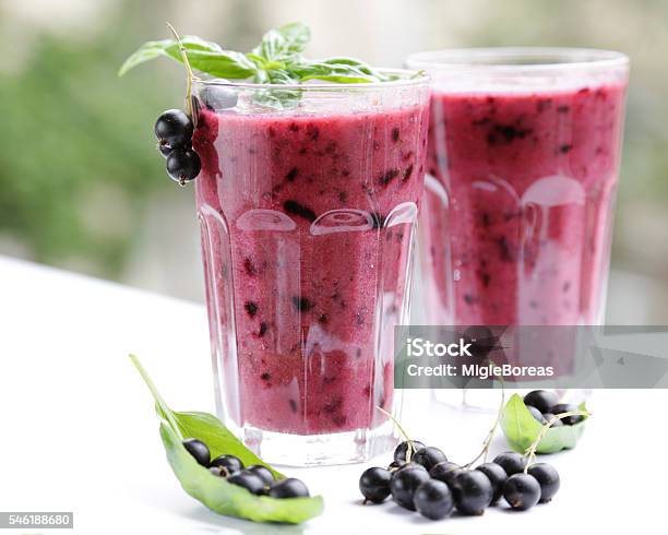 Best Berry Smoothie Drink In Red Stock Photo - Download Image Now - Black Currant, Smoothie, Berry