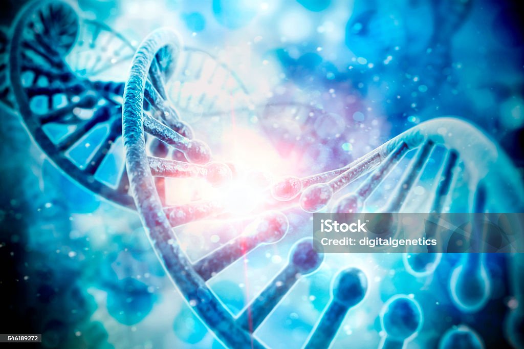 3d render of dna structure, abstract  background DNA Stock Photo