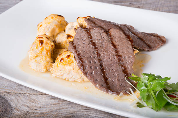 istock Grilled beef steak with mushrooms 546189850