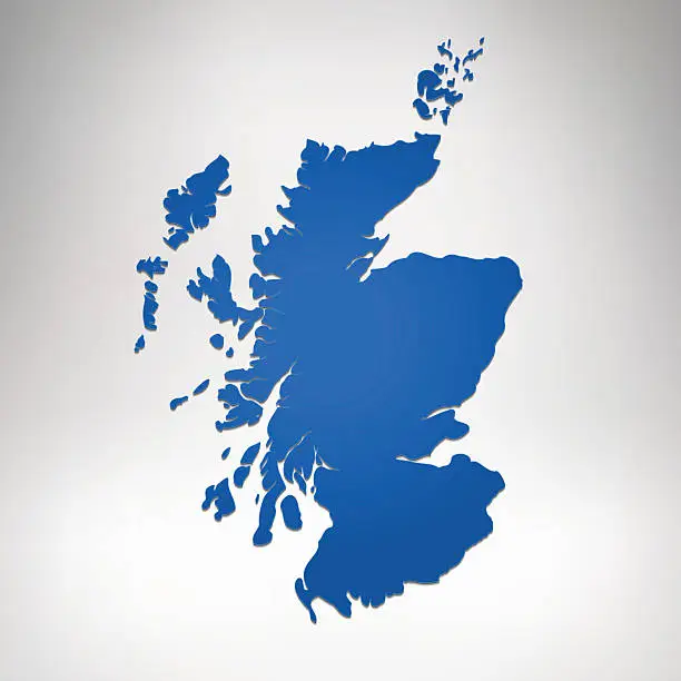 Vector illustration of Scotland blue gradient map on grey white background