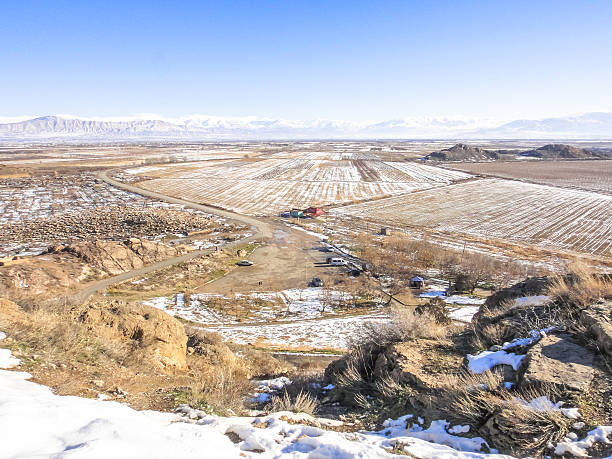 istock Ararat mountains and Khor Virap monastery territory. Ancient Artashat 546191316