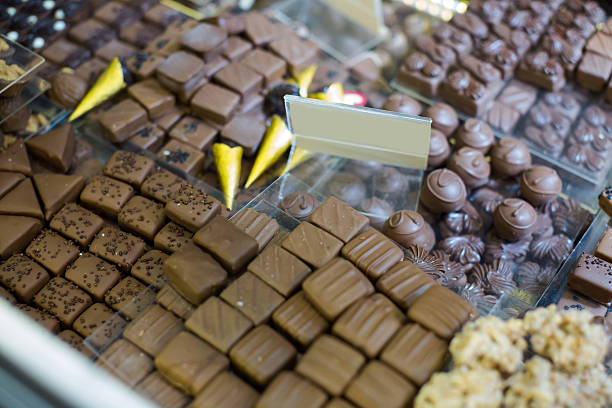 istock Collection of chocolates with different fillings at tea-room 546193274