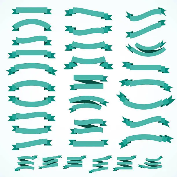 Vector illustration of Set of ribbons and labels