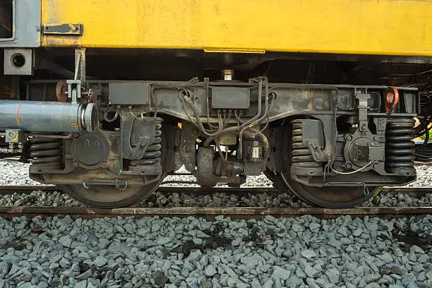 Photo of train suspension.