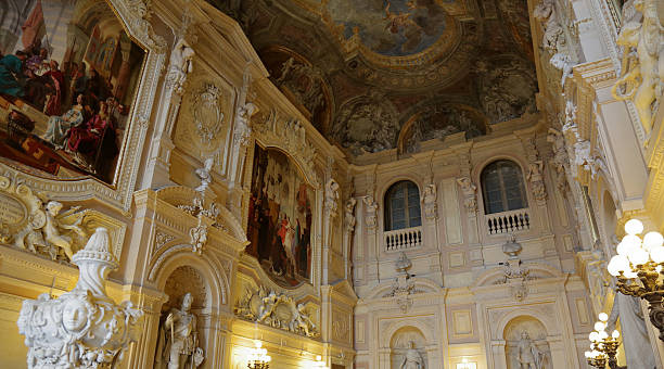 Turin, Italy - June 3, 2016: The interior of the magnificent Royal Palace