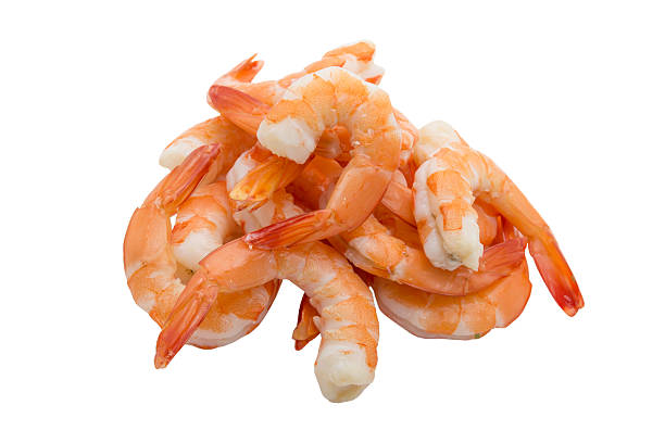 istock Boiled shrimps isolated on white background 546197502