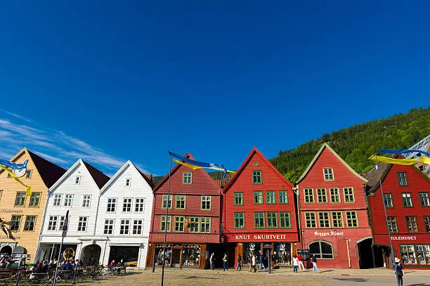 Bryggen is a historical world heritage site in Bergen, Norway