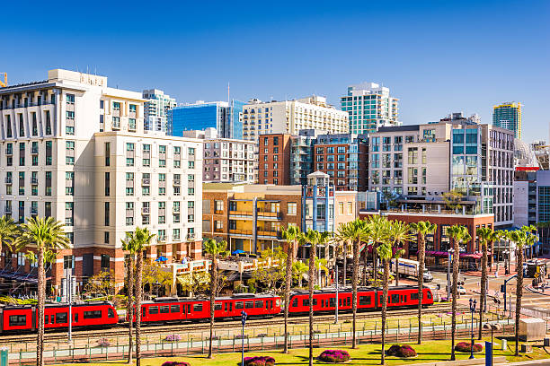 Gaslamp Quarter in San Diego San Diego, California cityscape at the Gaslamp Quarter. san francisco california street stock pictures, royalty-free photos & images