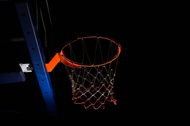istock Basketball hoop on black background 546201534