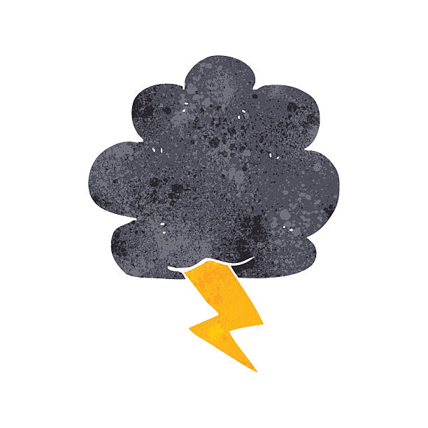 retro cartoon thundercloud freehand retro cartoon thundercloud cumulonimbus stock illustrations