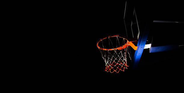 istock Basketball hoop on black background 546202360
