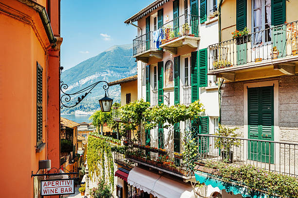 Italian Village Bellagio at Lake Como - fotografia de stock
