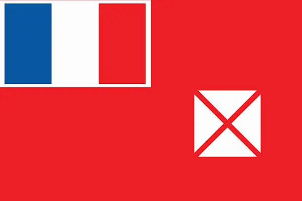 Vector illustration of FLat Wallis and Futuna flag vector