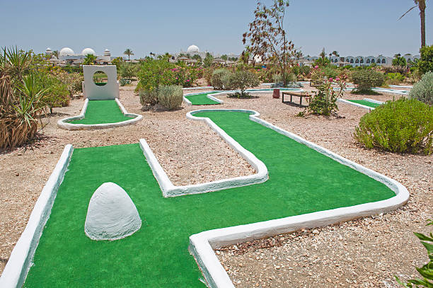 istock Mini golf course at at tropical hotel resort 546206688