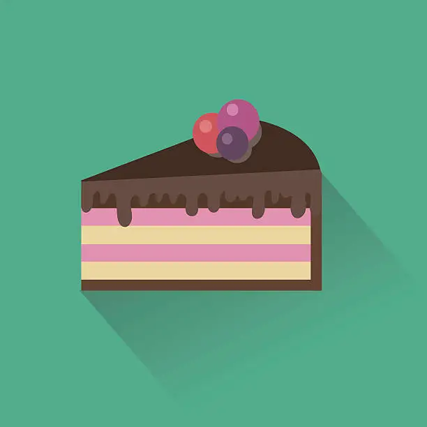 Vector illustration of Chocolate pie flat icon
