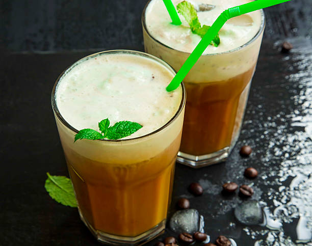 istock Iced frappe coffee with mint leaves 546207276