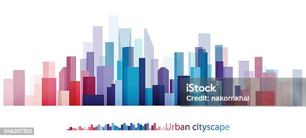 Colorful Building And City Abstract Of City The Image Twilight In City Stock Illustration - Download Image Now