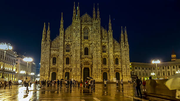 istock cathedral attracting tourists in Milan during night 546209706