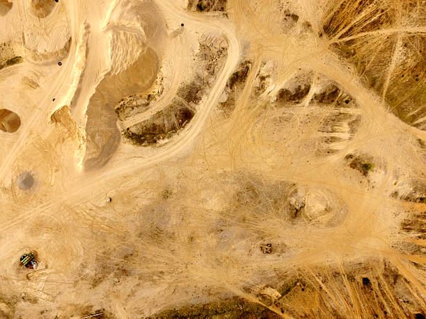 istock Aerial view of open pit sand quarries in germany 546423998