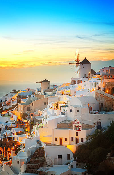 istock Oia village at night, Santorini 546426132