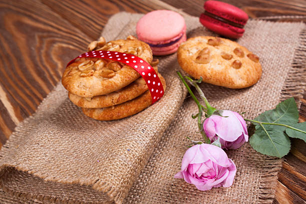 istock Cookies with peanuts on wooden boards. 546426292