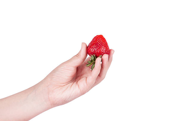 istock Ripe strawberry on a white background 546428434