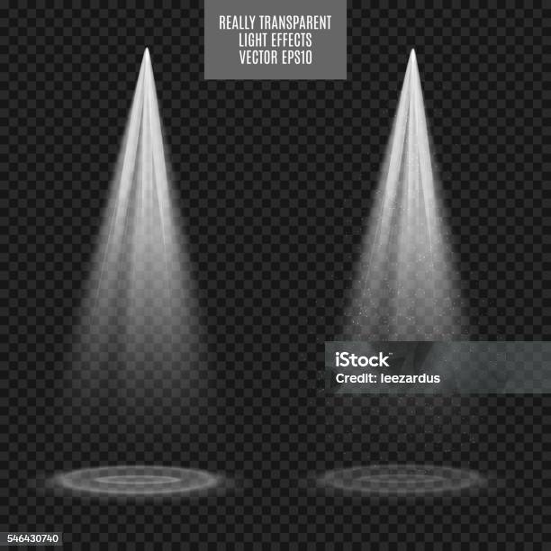 Vector Spotlights Light Effects White Glow Really Transparent Effect Stock Illustration - Download Image Now