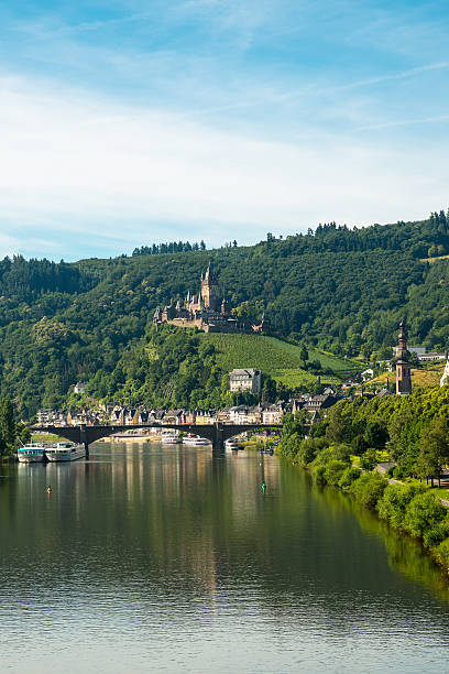 Moselle Great view of the river Mosel in Germany marienburg stock pictures, royalty-free photos & images