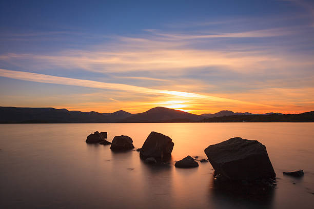 Sunset on Loch Lomond stock photo