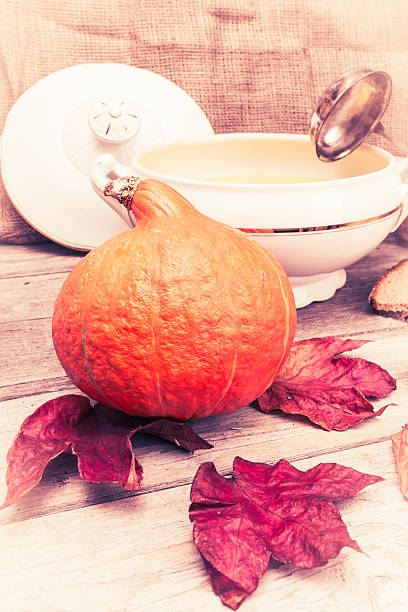 pumpkin soup set vintage