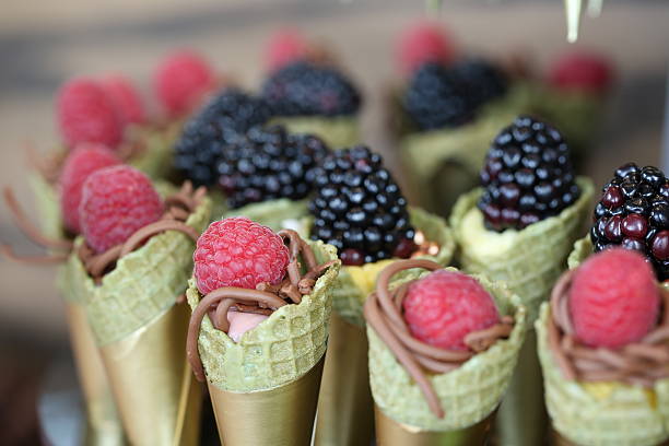 berries in mini cones stock photo