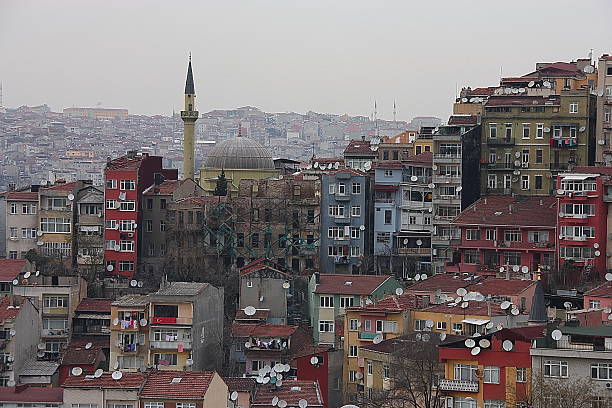 istock Bizarrely Placed TV Satellite Dishes, Istanbul, Turkey 546435320