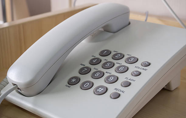 istock Close up White color of dialing a phone number. 546435802