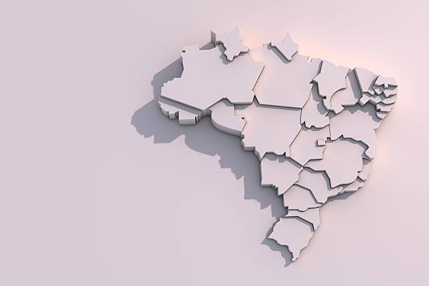 istock 3D map of Brazil with regions 546436506