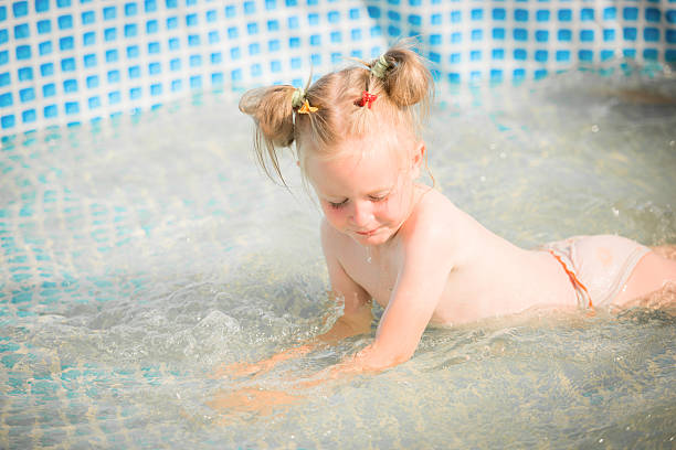 istock Little girl in swimming pool 546436832