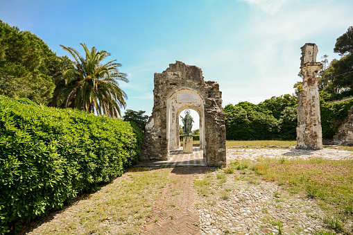 Old roman architecture - ruins of an archway in Sestri Levante, Liguria Italy Europe