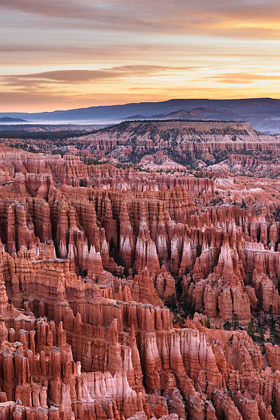 пастельные цвета брайс-каньона на восходе солнца - arid climate travel destinations canyon dawn стоковые фото и изображения