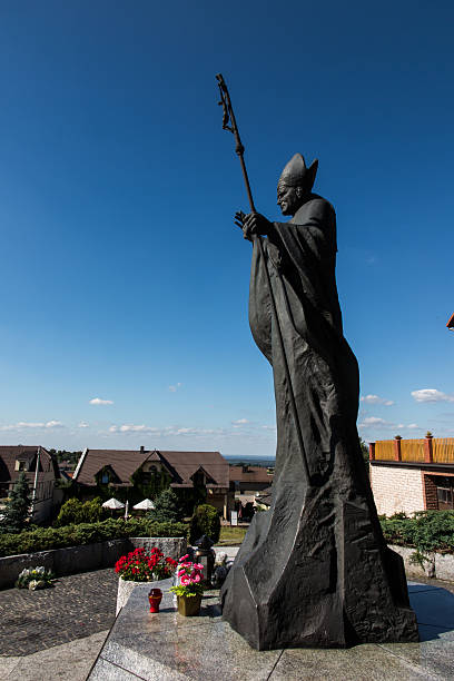 Statue of Pope John Paul II in Mount St. Anna  Mount St. Anna, Poland - July 7, 2016: Statue of Pope John Paul II in the Mount St. Anna in Poland. pope john paul ii stock pictures, royalty-free photos & images