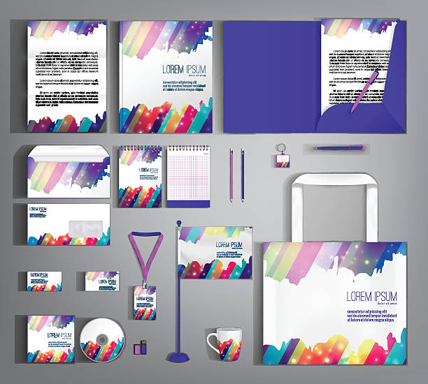 Corporate Identity. Set with colorful designs. vector art illustration