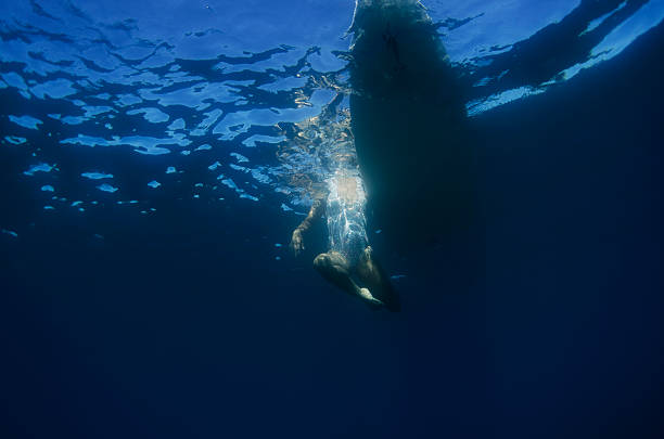 istock Lake Tahoe Stand Up Paddle Boarder from underwater 546441082