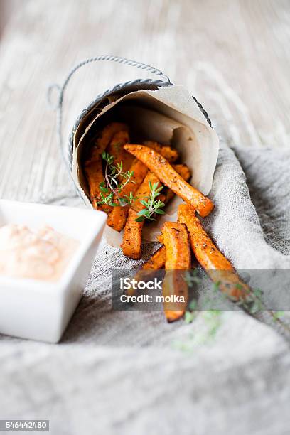 Sweet Potato Fries Stock Photo - Download Image Now - French Fries, Baked, Batata