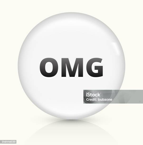 Omg Icon On White Round Vector Button Stock Illustration - Download Image Now - Beige, Circle, Communication