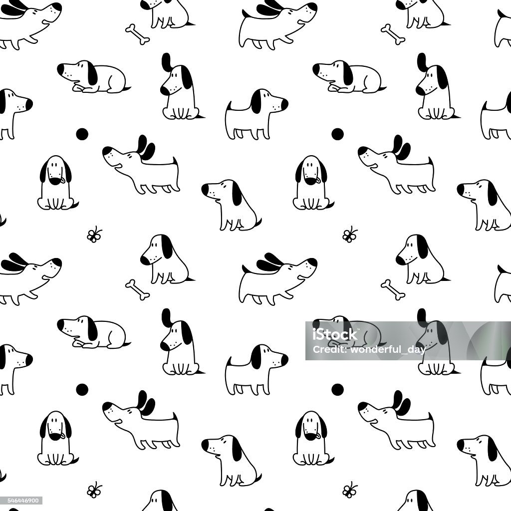 Transparent Dogs Pattern Seamless Pattern With Cute Dogs Stock Illustration - Download Image Now ...