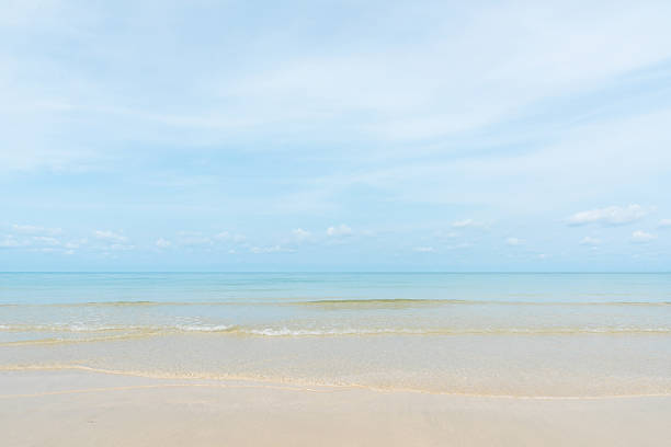 istock Exotic beach with gentle wave on beach with blue sky 546449252