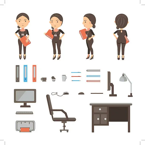 Vector illustration of Work Desk