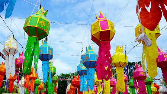 colorful Yee Peng Festival New Year in thailand