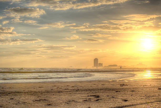 Galveston Beach Winter Sunset